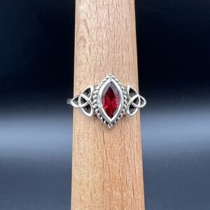 Sterling Silver Faceted Garnet Ring